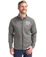 New York Giants Cutter & Buck Adapt Eco Knit Hybrid Recycled Mens Big & Tall Full Zip Jacket Elemental Grey Front