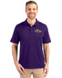 Baltimore Ravens Cutter & Buck Forge Stretch Mens Big & Tall Polo College Purple Front