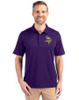 Minnesota Vikings Cutter & Buck Forge Stretch Mens Big & Tall Polo College Purple Front
