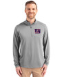New York Giants Cutter & Buck Virtue Eco Pique Recycled Quarter Zip Mens Big & Tall Pullover Polished Medium Gray Front