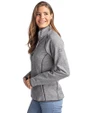 Philadelphia Eagles Cutter & Buck Mainsail Sweater-Knit Womens Full Zip Jacket Polished Heather Side