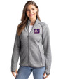 New York Giants Cutter & Buck Mainsail Sweater-Knit Womens Full Zip Jacket Polished Heather Front