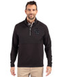 Colorado Rockies Cutter & Buck Adapt Eco Knit Hybrid Recycled Mens Quarter Zip Black Front