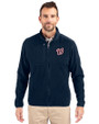 Washington Nationals Cutter & Buck Cascade Eco Sherpa Mens Big & Tall Fleece Jacket Navy Blue Front