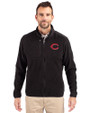 Cincinnati Reds Cutter & Buck Cascade Eco Sherpa Mens Big & Tall Fleece Jacket Black Front