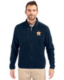 Houston Astros Cutter & Buck Cascade Eco Sherpa Mens Big & Tall Fleece Jacket Navy Blue Front