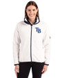 Tampa Bay Rays Cutter & Buck Cascade Eco Fleece Womens Full Zip Jacket Shell/Navy Blue Front