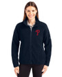 Philadelphia Phillies Cutter & Buck Cascade Eco Fleece Womens Full Zip Jacket Navy Blue Front