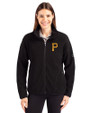 Pittsburgh Pirates Cutter & Buck Cascade Eco Fleece Womens Full Zip Jacket Black Front