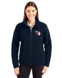 Cleveland Guardians Cutter & Buck Cascade Eco Fleece Womens Full Zip Jacket Navy Blue Front