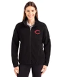 Cincinnati Reds Cutter & Buck Cascade Eco Fleece Womens Full Zip Jacket Black Front