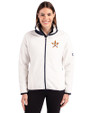 Houston Astros Cutter & Buck Cascade Eco Fleece Womens Full Zip Jacket Shell/Navy Blue Front