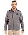 Miami Marlins Cutter & Buck Cascade Eco Fleece Mens Full Zip Jacket Elemental Grey/Black Front