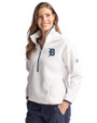 Detroit Tigers Cutter & Buck Cascade Eco Fleece Womens Pullover Jacket Shell/Navy Blue Front