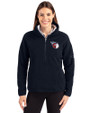Cleveland Guardians Cutter & Buck Cascade Eco Fleece Womens Pullover Jacket Navy Blue Front