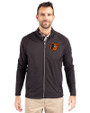 Baltimore Orioles Cutter & Buck Adapt Eco Knit Hybrid Recycled Mens Big & Tall Full Zip Jacket Black Front