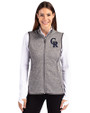 Colorado Rockies Cutter & Buck Mainsail Sweater-Knit Womens Full Zip Vest Polished Heather Front