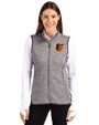 Baltimore Orioles Cutter & Buck Mainsail Sweater Knit Womens Full Zip Vest Polished Heather Front