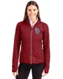 St. Louis Cardinals- Cutter & Buck Mainsail Sweater-Knit Womens Full Zip Jacket Cardinal Red Heather Front