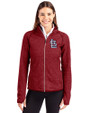 St. Louis Cardinals- Cutter & Buck Mainsail Sweater-Knit Womens Full Zip Jacket Cardinal Red Heather Front