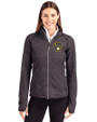 Milwaukee Brewers Cutter & Buck Mainsail Sweater-Knit Womens Full Zip Jacket Charcoal Heather Front