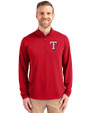 Texas Rangers Cutter & Buck Virtue Eco Pique Recycled Quarter Zip Mens Big & Tall Pullover Red Front