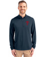 Philadelphia Phillies Cutter & Buck Virtue Eco Pique Recycled Quarter Zip Mens Big & Tall Pullover Navy Blue Front