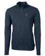 Los Angeles Angels Cutter & Buck Virtue Eco Pique Recycled Quarter Zip Mens Big & Tall Pullover NVBU_MANN_HG 1