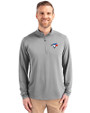 Toronto Blue Jays Cutter & Buck Virtue Eco Pique Recycled Quarter Zip Mens Big & Tall Pullover Polished Medium Gray Front