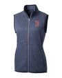 Boston Red Sox Cutter & Buck Mainsail Basic Sweater-Knit Womens Full Zip Vest LNH_MANN_HG 1