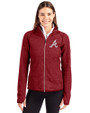 Atlanta Braves Cutter & Buck Mainsail Sweater-Knit Womens Full Zip Jacket Cardinal Red Heather Front