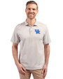 Kentucky Wildcats Cutter & Buck Virtue Eco Pique Stripe Recycled Mens Big and Tall Polo Polished Medium Gray Front