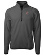 Florida State Seminoles Cutter & Buck Cascade Eco Fleece Mens Quarter Zip Jacket Elemental Grey/Black Mannequin