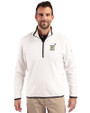 Navy Midshipmen Cutter & Buck Cascade Eco Fleece Mens Quarter Zip Jacket Shell/Navy Blue Front