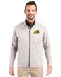 Bowie State Bulldogs Cutter & Buck Adapt Eco Knit Hybrid Recycled Mens Big & Tall Full Zip Jacket Polished Medium Gray Front