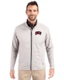 UNLV Rebels Cutter & Buck Adapt Recycled Soft Knit Stretch Mens Big & Tall Hybrid Full Zip Jacket Polished Medium Gray Front