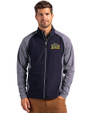 Drexel Dragons Cutter & Buck Adapt Eco Knit Hybrid Recycled Mens Big & Tall Full Zip Jacket Navy Blue Heather/Navy Blue Front