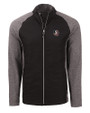Florida State Seminoles Cutter & Buck Adapt Eco Knit Hybrid Recycled Mens Big & Tall Full Zip Jacket Black Heather/Black Mannequin