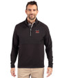Miami University RedHawks - Cutter & Buck Adapt Eco Knit Hybrid Recycled Mens Quarter Zip Black Front