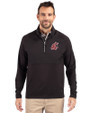 Washington State Cougars Cutter & Buck Adapt Eco Knit Hybrid Recycled Mens Quarter Zip Black Front