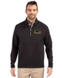 Wisconsin-Milwaukee Panthers Cutter & Buck Adapt Eco Knit Hybrid Recycled Mens Quarter Zip Black Front