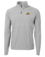 Bowie State Bulldogs Cutter & Buck Adapt Eco Knit Hybrid Recycled Mens Quarter Zip Polished Medium Gray Mannequin
