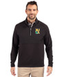 Xavier Gold Rush Cutter & Buck Adapt Eco Knit Hybrid Recycled Mens Quarter Zip Black Front