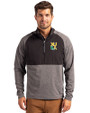 Xavier Gold Rush Cutter & Buck Adapt Eco Knit Hybrid Recycled Mens Quarter Zip Black Heather/Black Front