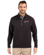 Clark Atlanta Panthers Cutter & Buck Adapt Eco Knit Hybrid Recycled Mens Quarter Zip Black Front