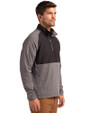 Clark Atlanta Panthers Cutter & Buck Adapt Eco Knit Hybrid Recycled Mens Quarter Zip Black Heather/Black Side