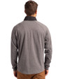 UOP Tigers Cutter & Buck Adapt Eco Knit Hybrid Recycled Mens Quarter Zip Black Heather/Black Back