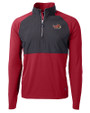 Illinois State Redbirds Cutter & Buck Adapt Eco Knit Hybrid Recycled Mens Quarter Zip Cardinal Red/Black Mannequin