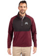 Minnesota Golden Gophers Cutter & Buck Adapt Eco Knit Hybrid Recycled Mens Quarter Zip Bordeaux/Black Front