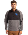 Kentucky Wildcats Cutter & Buck Adapt Eco Knit Hybrid Recycled Mens Quarter Zip Black Heather/Black Front